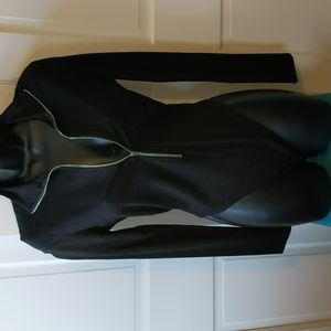 Sexy zip up black body suit